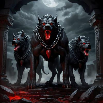 Guardian creatures of the underworld in different cultures